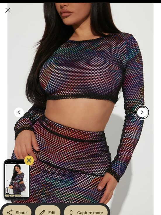 Fashion Nova Multicolor Mesh Maxi Skirt - Rainbow Print - Picture 4 of 8